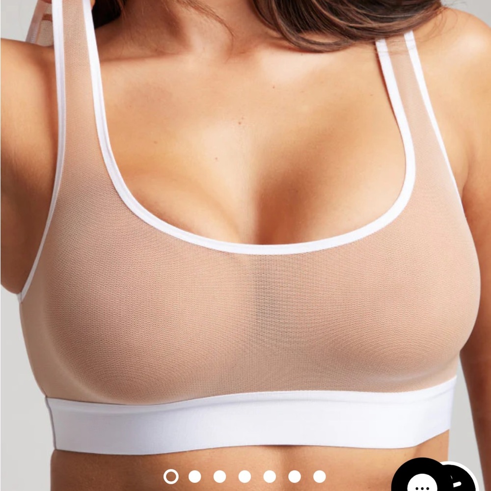 Negative buff & white sheer bralette